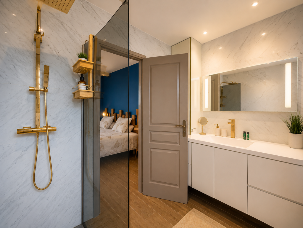 Salle de bain de la Villa Sunset à Saint-Martin